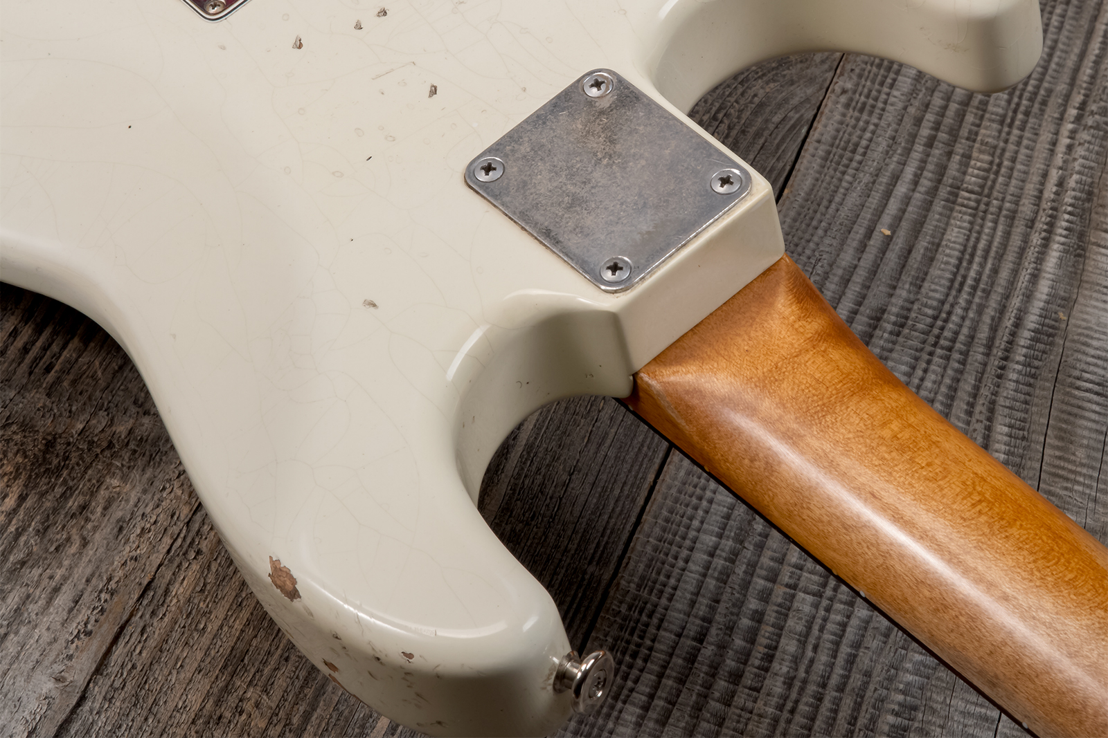 Haar Guitars Trad S Hss Lindy Fralin Trem Rw #42275 - Aged Olympic White - Elektrische gitaar in Str-vorm - Variation 6