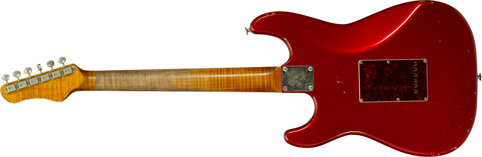 Haar Guitars Trad S Hss Lindy Fralin Trem Rw #43516 - Aged Candy Apple Red - Elektrische gitaar in Strat vorm - Variation 3