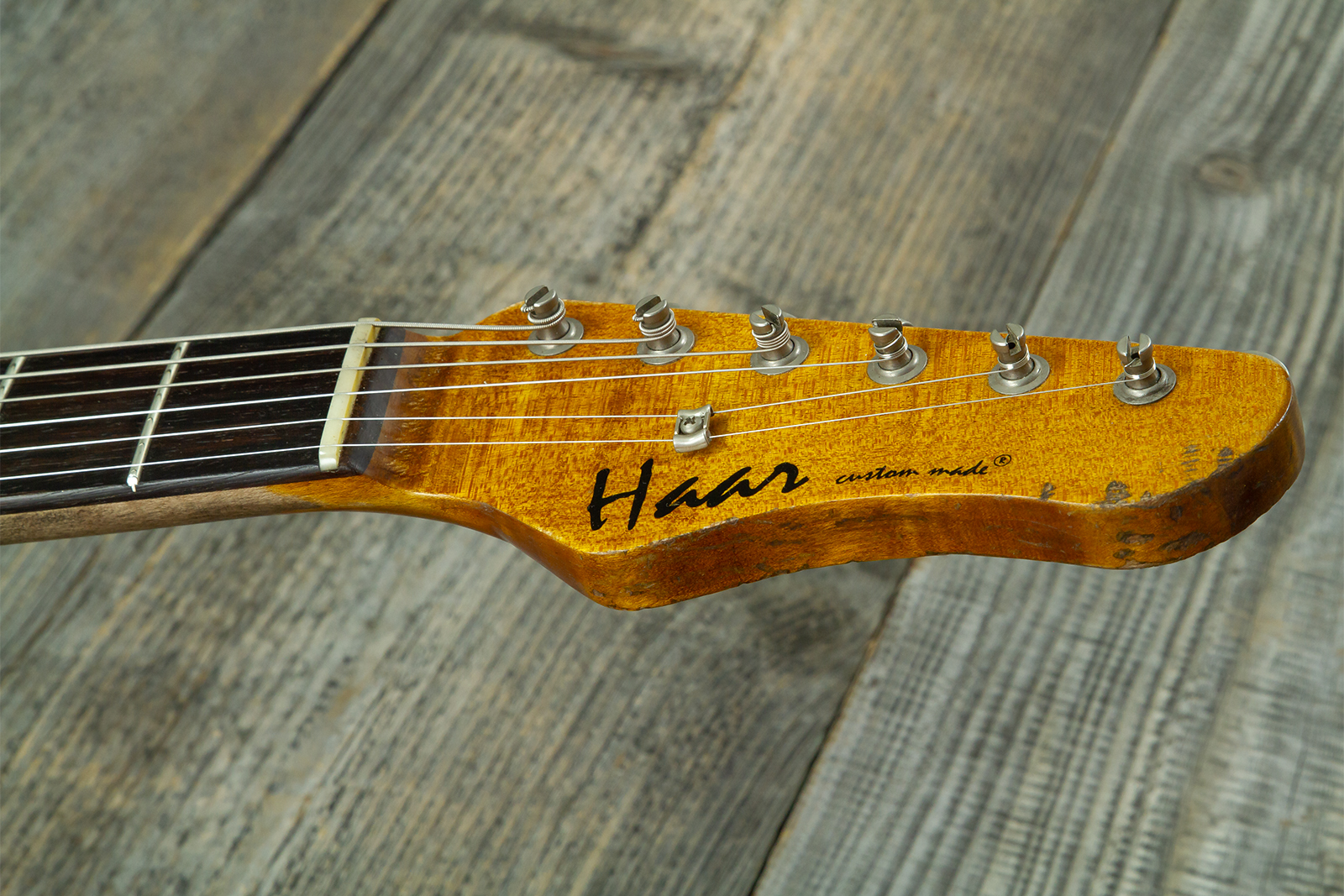 Haar Guitars Trad S Hss Lindy Fralin Trem Rw #43516 - Aged Candy Apple Red - Elektrische gitaar in Strat vorm - Variation 7