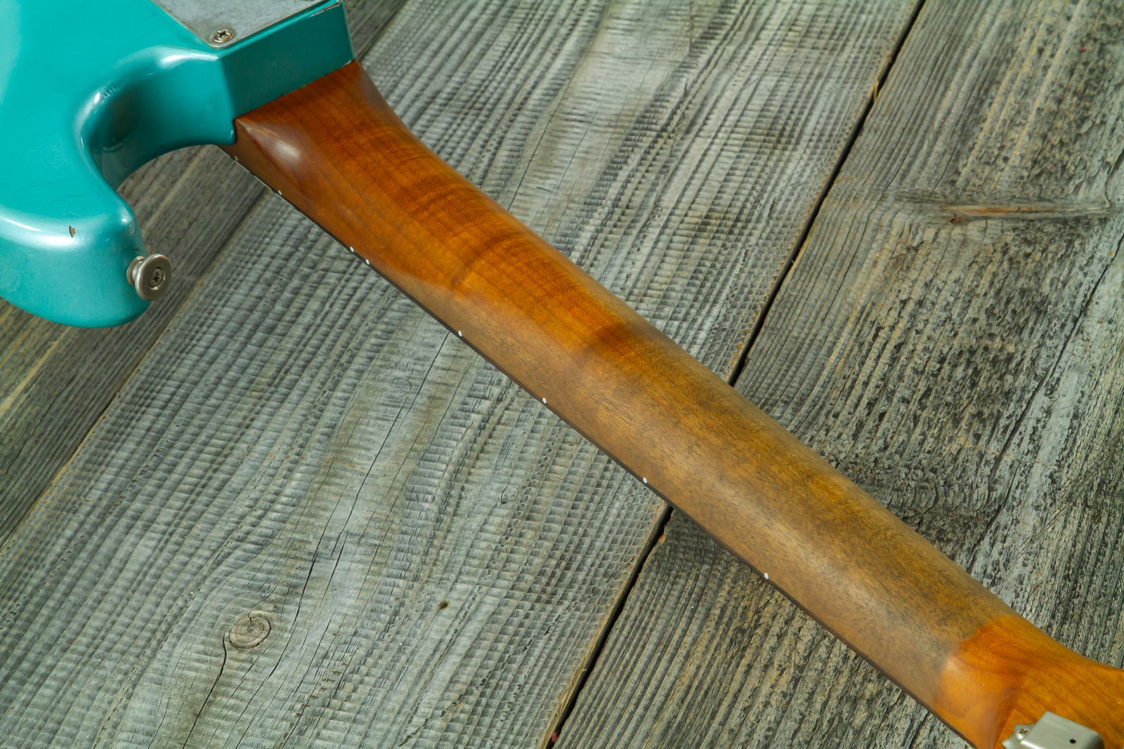 Haar Guitars Trad S Hss Lindy Fralin Trem Rw #43592 - Aged Teal Green Metallic - Elektrische gitaar in Strat vorm - Variation 10