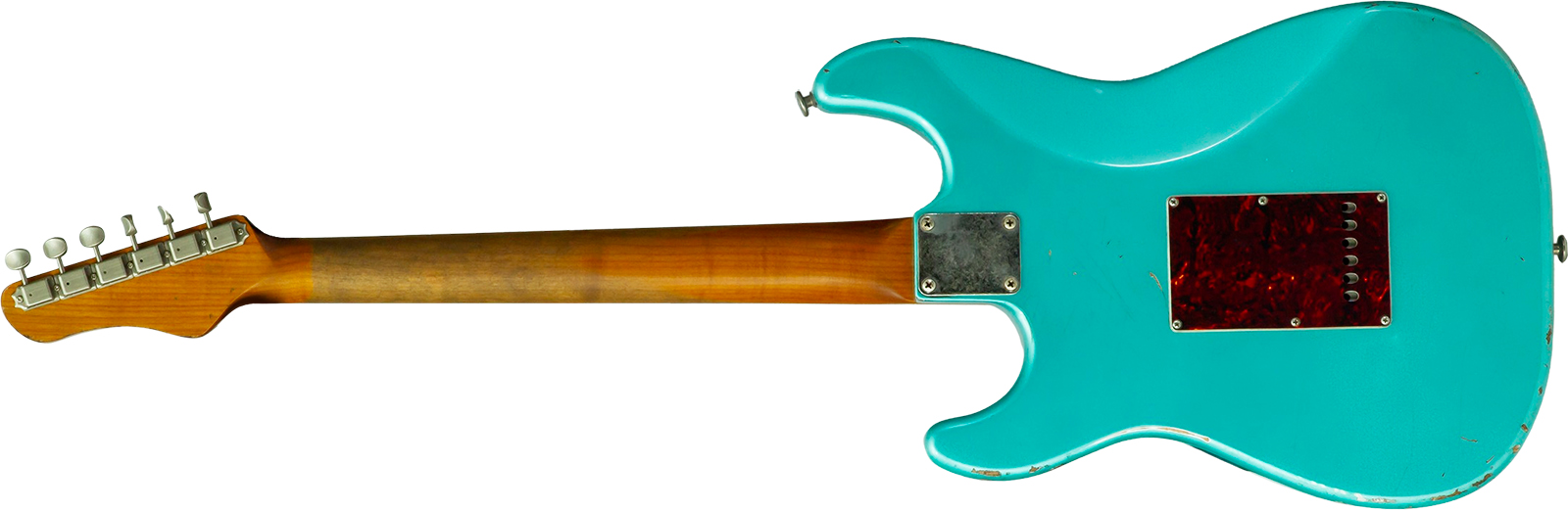 Haar Guitars Trad S Hss Lindy Fralin Trem Rw #43592 - Aged Teal Green Metallic - Elektrische gitaar in Strat vorm - Variation 1