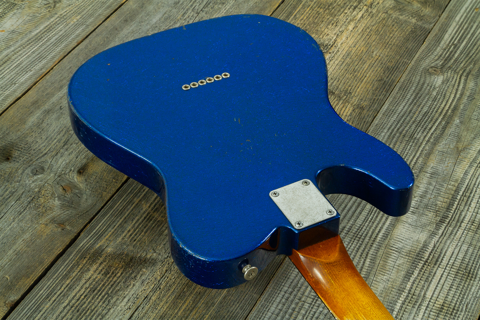 Haar Guitars Trad T 2s Lindy Fralin #43671 - Aged Sparkle Blue - Televorm elektrische gitaar - Variation 9