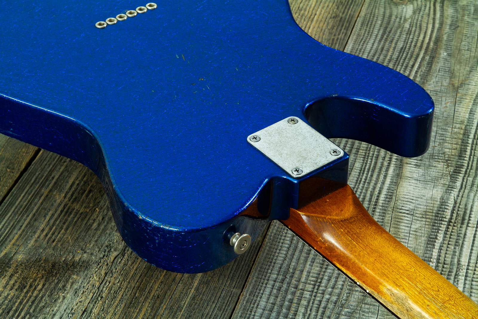 Haar Guitars Trad T 2s Lindy Fralin #43671 - Aged Sparkle Blue - Televorm elektrische gitaar - Variation 10