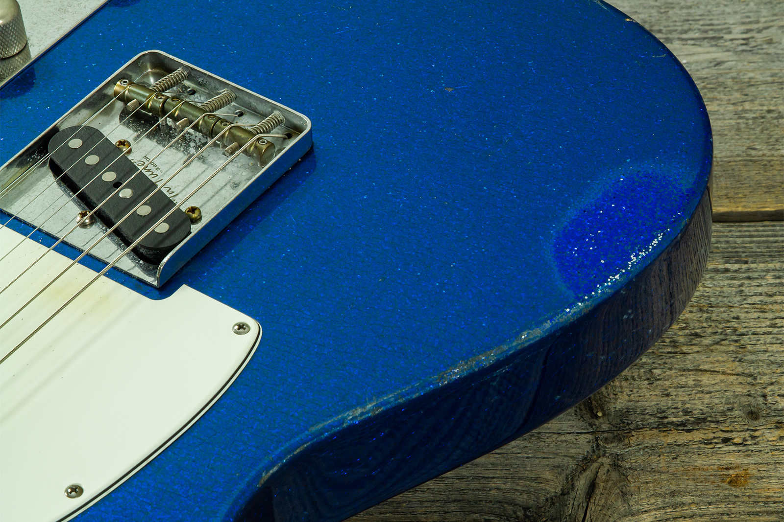 Haar Guitars Trad T 2s Lindy Fralin #43671 - Aged Sparkle Blue - Televorm elektrische gitaar - Variation 3