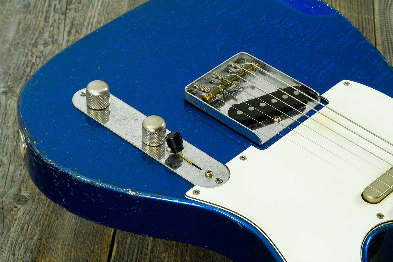 Haar Guitars Trad T 2s Lindy Fralin #43671 - Aged Sparkle Blue - Televorm elektrische gitaar - Variation 4