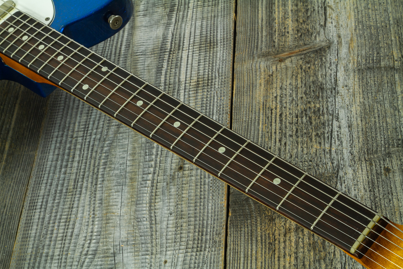 Haar Guitars Trad T 2s Lindy Fralin #43671 - Aged Sparkle Blue - Televorm elektrische gitaar - Variation 6