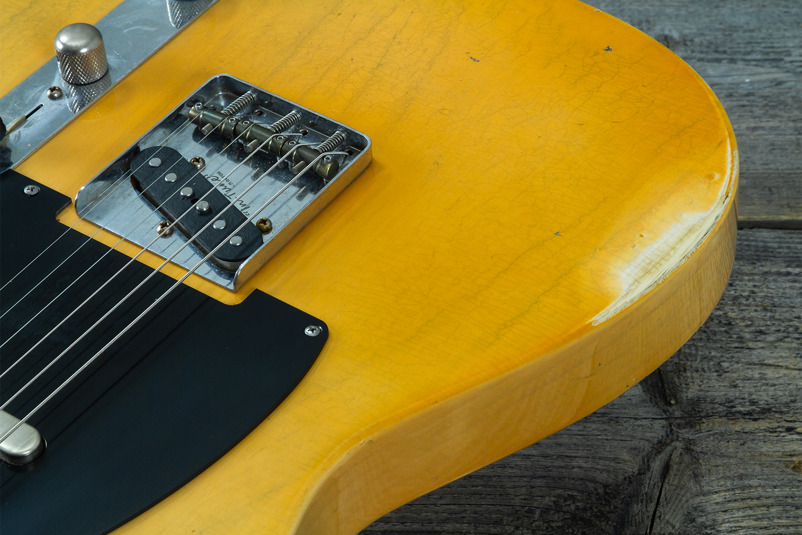Haar Guitars Trad T 2s Lindy Fralin Mn #43672 - Aged Butterscotch - Televorm elektrische gitaar - Variation 3