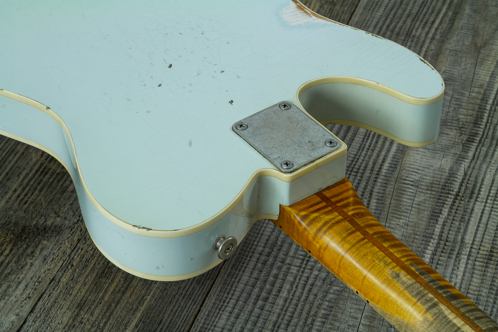 Haar Guitars Trad T  2s Lindy Fralin P90 #43675 - Aged Faded Sonic Blue - Televorm elektrische gitaar - Variation 11