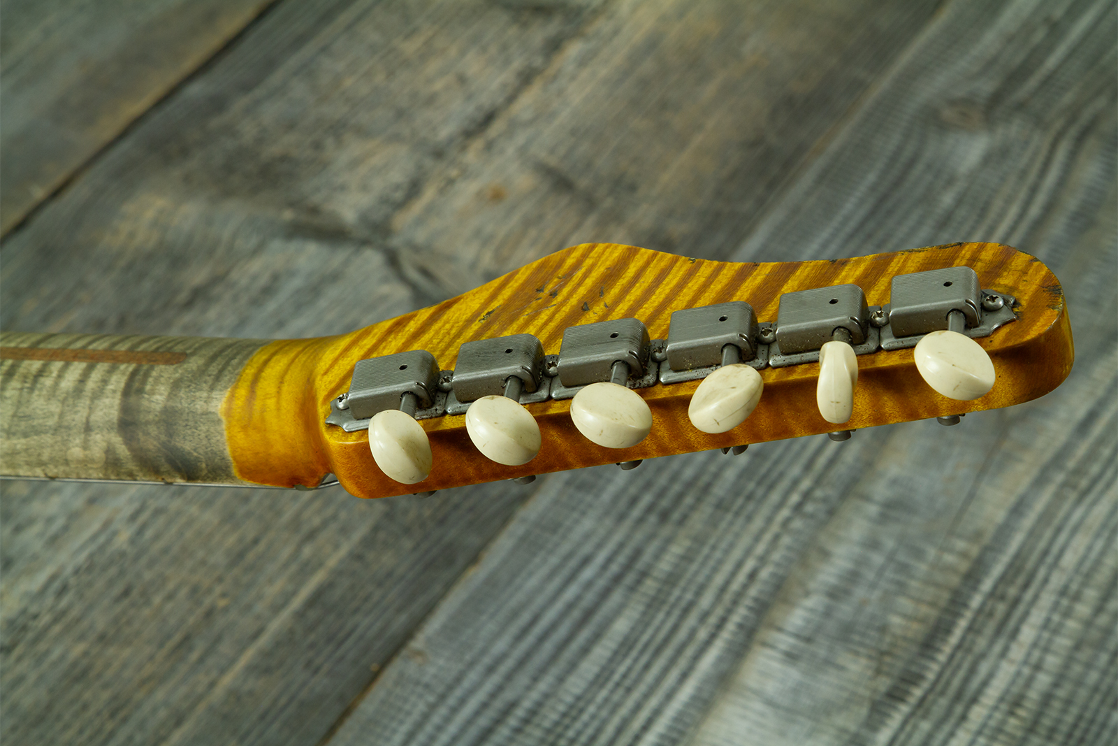 Haar Guitars Trad T  2s Lindy Fralin P90 #43675 - Aged Faded Sonic Blue - Televorm elektrische gitaar - Variation 13