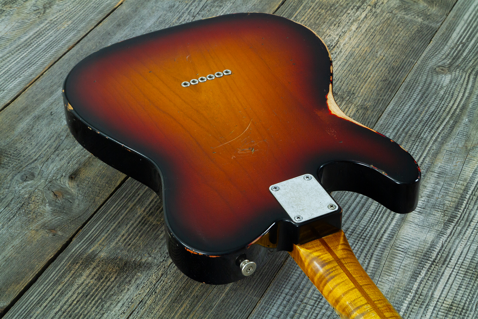 Haar Guitars Trad T 72 Sh Lindy Fralin Mn #43667 - Aged 3 Tone Sunburst - Televorm elektrische gitaar - Variation 9