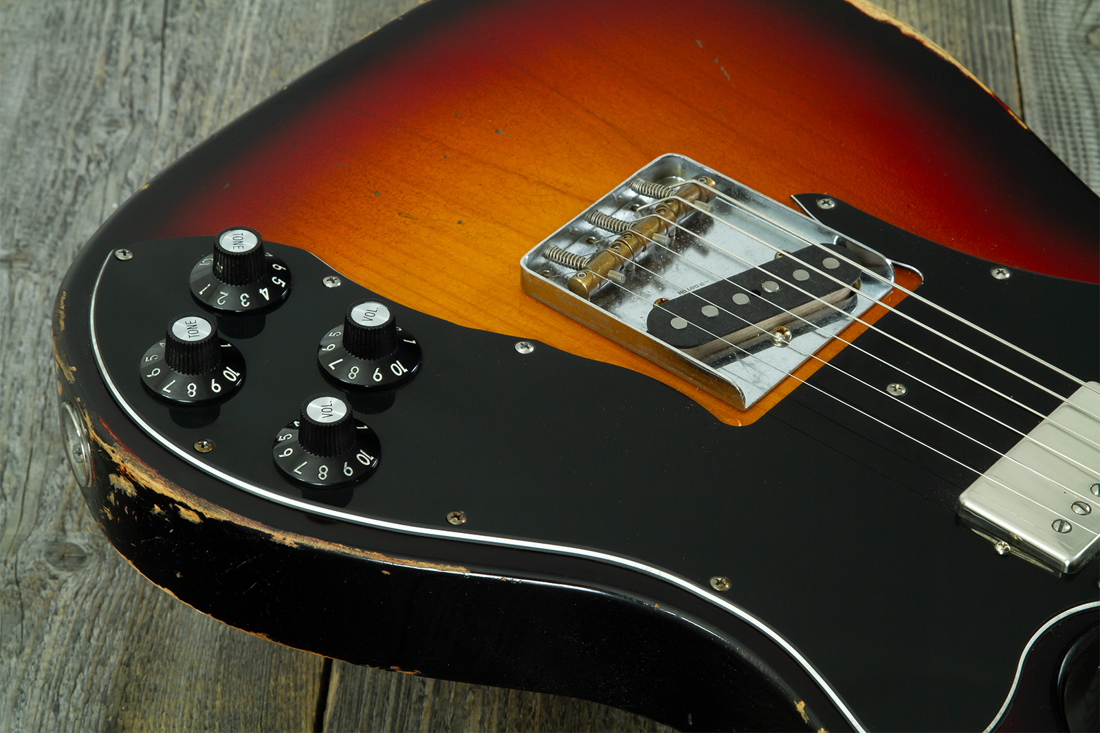 Haar Guitars Trad T 72 Sh Lindy Fralin Mn #43667 - Aged 3 Tone Sunburst - Televorm elektrische gitaar - Variation 4