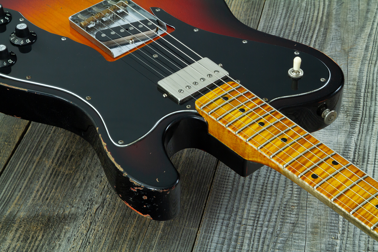 Haar Guitars Trad T 72 Sh Lindy Fralin Mn #43667 - Aged 3 Tone Sunburst - Televorm elektrische gitaar - Variation 5