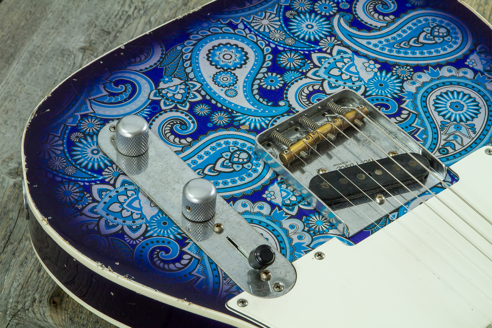 Haar Guitars Trad T Custom 2s Kloppmann. Mn  #43518 - Blue Paisley - Televorm elektrische gitaar - Variation 3