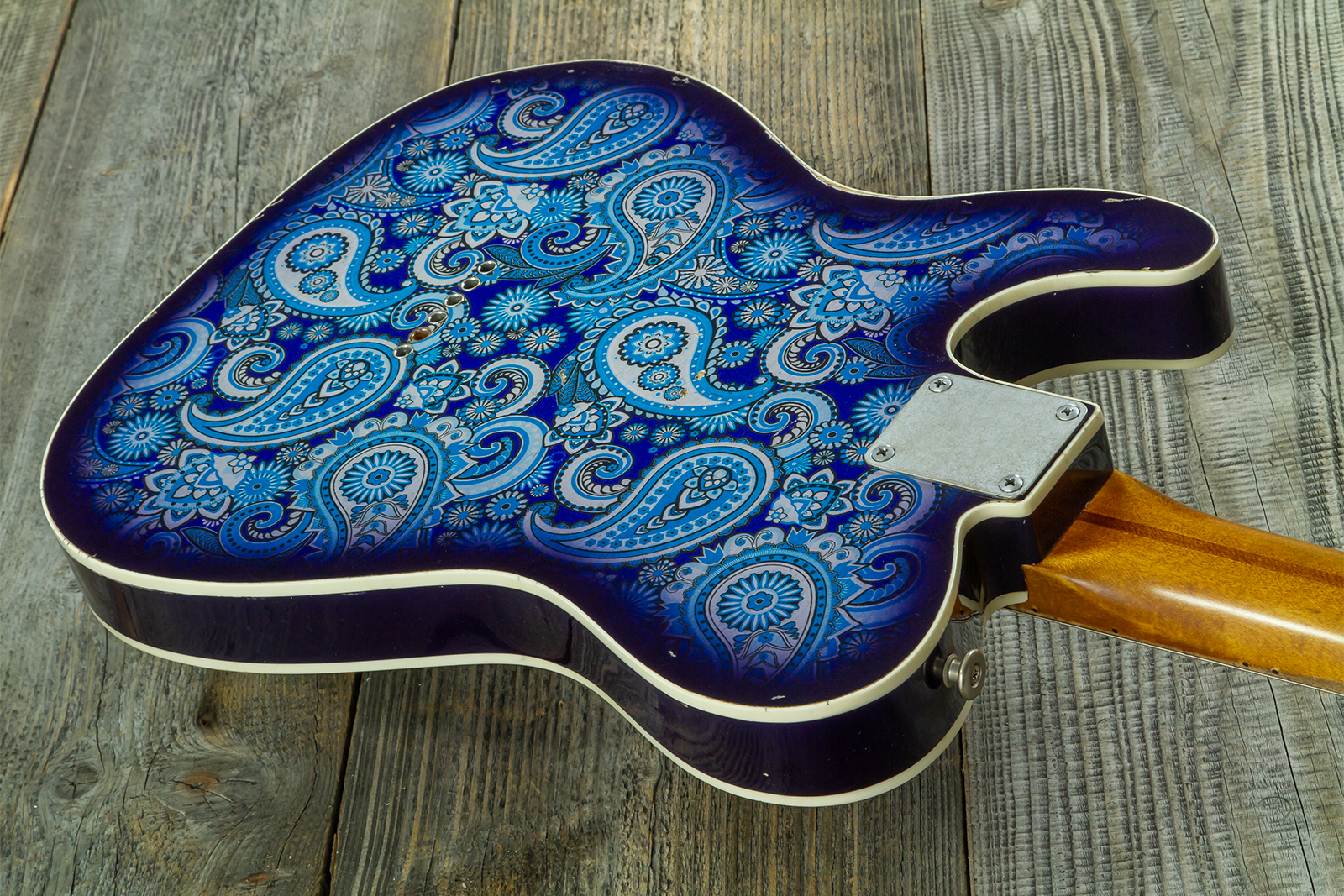 Haar Guitars Trad T Custom 2s Kloppmann. Mn  #43518 - Blue Paisley - Televorm elektrische gitaar - Variation 7