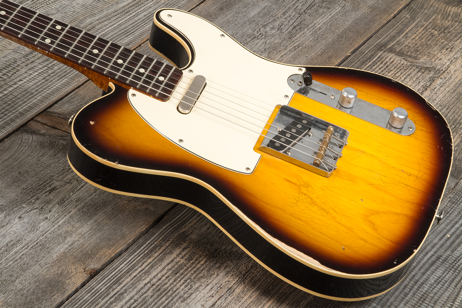 Haar Guitars Trad T Custom 2s Lindy Fralin Ht Rw #42267 - Aged 2-tone Tobacco - Televorm elektrische gitaar - Variation 2
