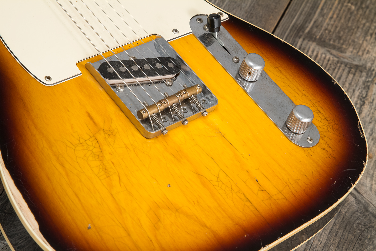 Haar Guitars Trad T Custom 2s Lindy Fralin Ht Rw #42267 - Aged 2-tone Tobacco - Televorm elektrische gitaar - Variation 3