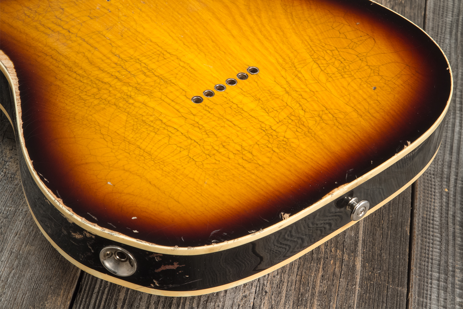 Haar Guitars Trad T Custom 2s Lindy Fralin Ht Rw #42267 - Aged 2-tone Tobacco - Televorm elektrische gitaar - Variation 8