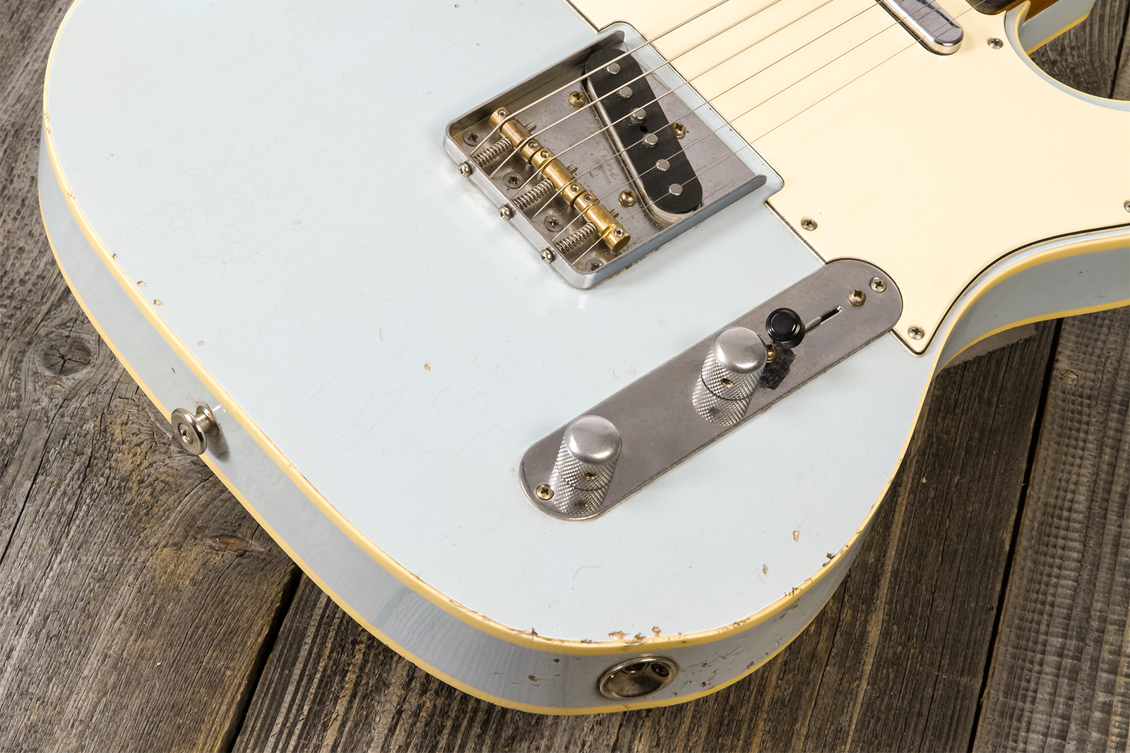 Haar Guitars Trad T Custom 2s Lindy Fralin Ht Rw #42268 - Aged Sonic Blue - Televorm elektrische gitaar - Variation 4