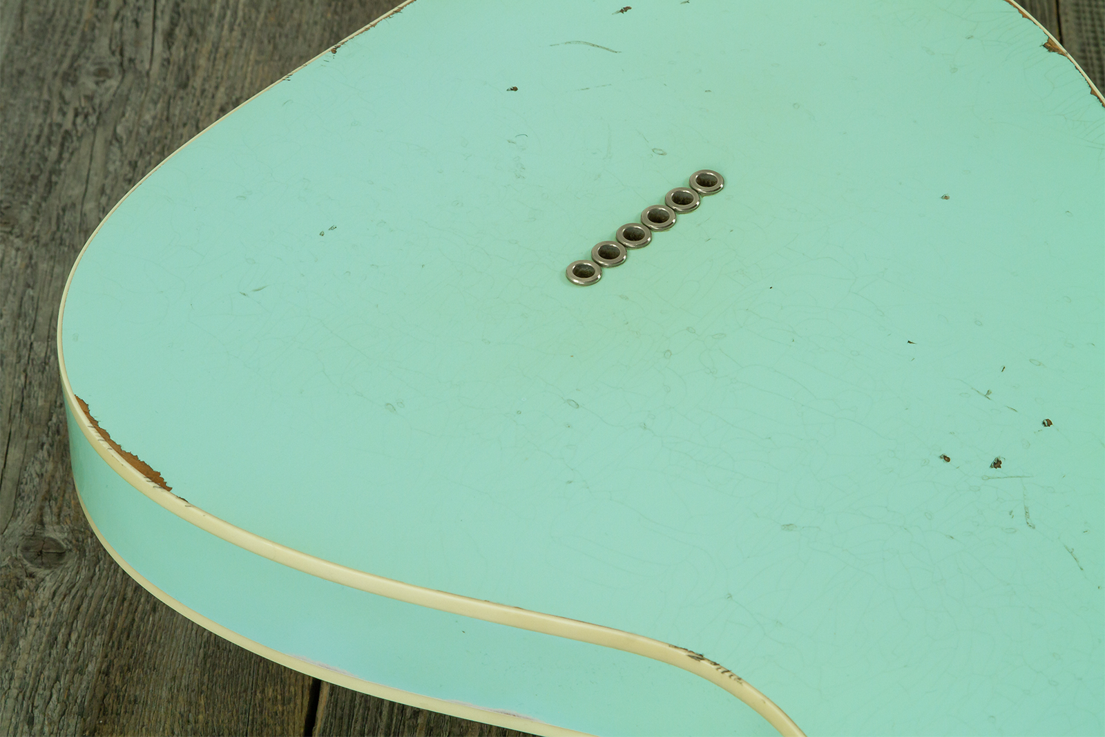 Haar Guitars Trad T Custom 2s Lindy Fralin Mn #43669 - Aged Surf Green - Televorm elektrische gitaar - Variation 10