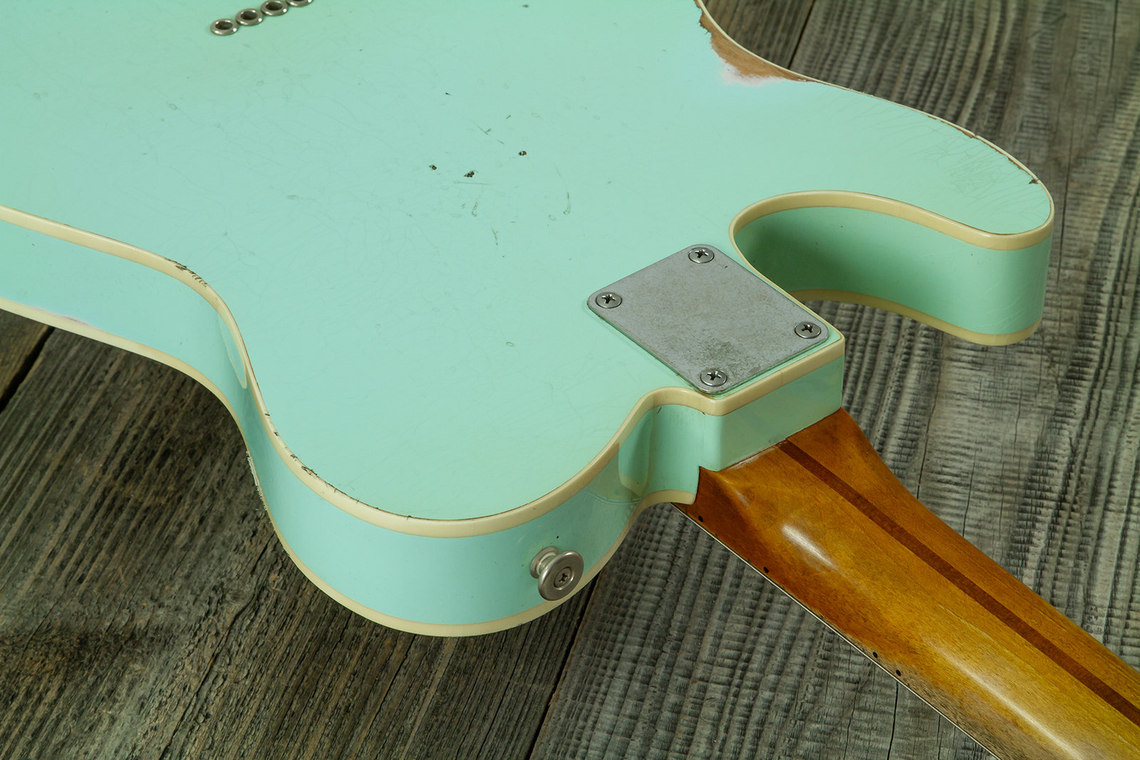 Haar Guitars Trad T Custom 2s Lindy Fralin Mn #43669 - Aged Surf Green - Televorm elektrische gitaar - Variation 11