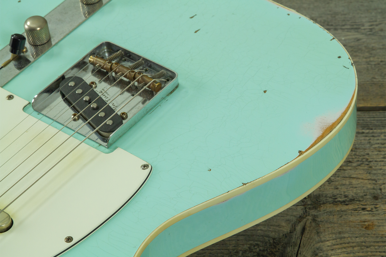 Haar Guitars Trad T Custom 2s Lindy Fralin Mn #43669 - Aged Surf Green - Televorm elektrische gitaar - Variation 2