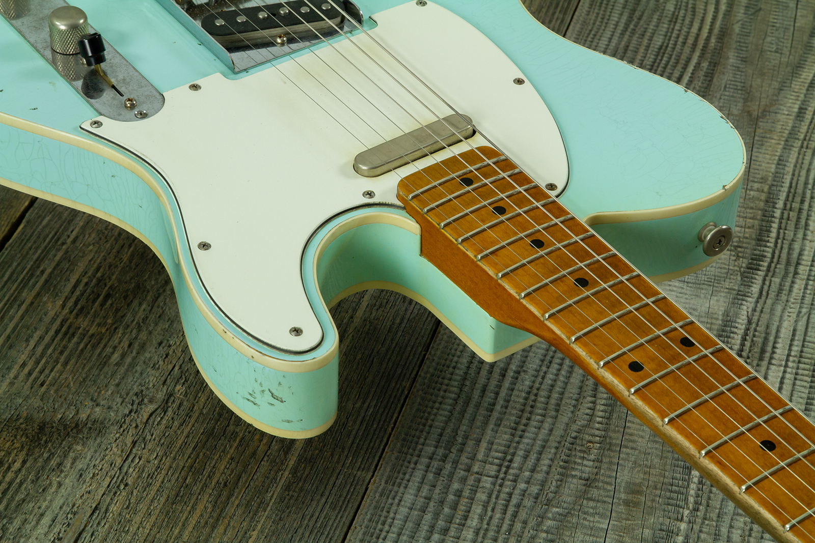 Haar Guitars Trad T Custom 2s Lindy Fralin Mn #43669 - Aged Surf Green - Televorm elektrische gitaar - Variation 4
