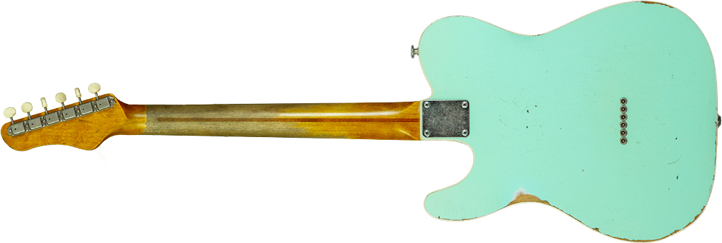 Haar Guitars Trad T Custom 2s Lindy Fralin Mn #43669 - Aged Surf Green - Televorm elektrische gitaar - Variation 7