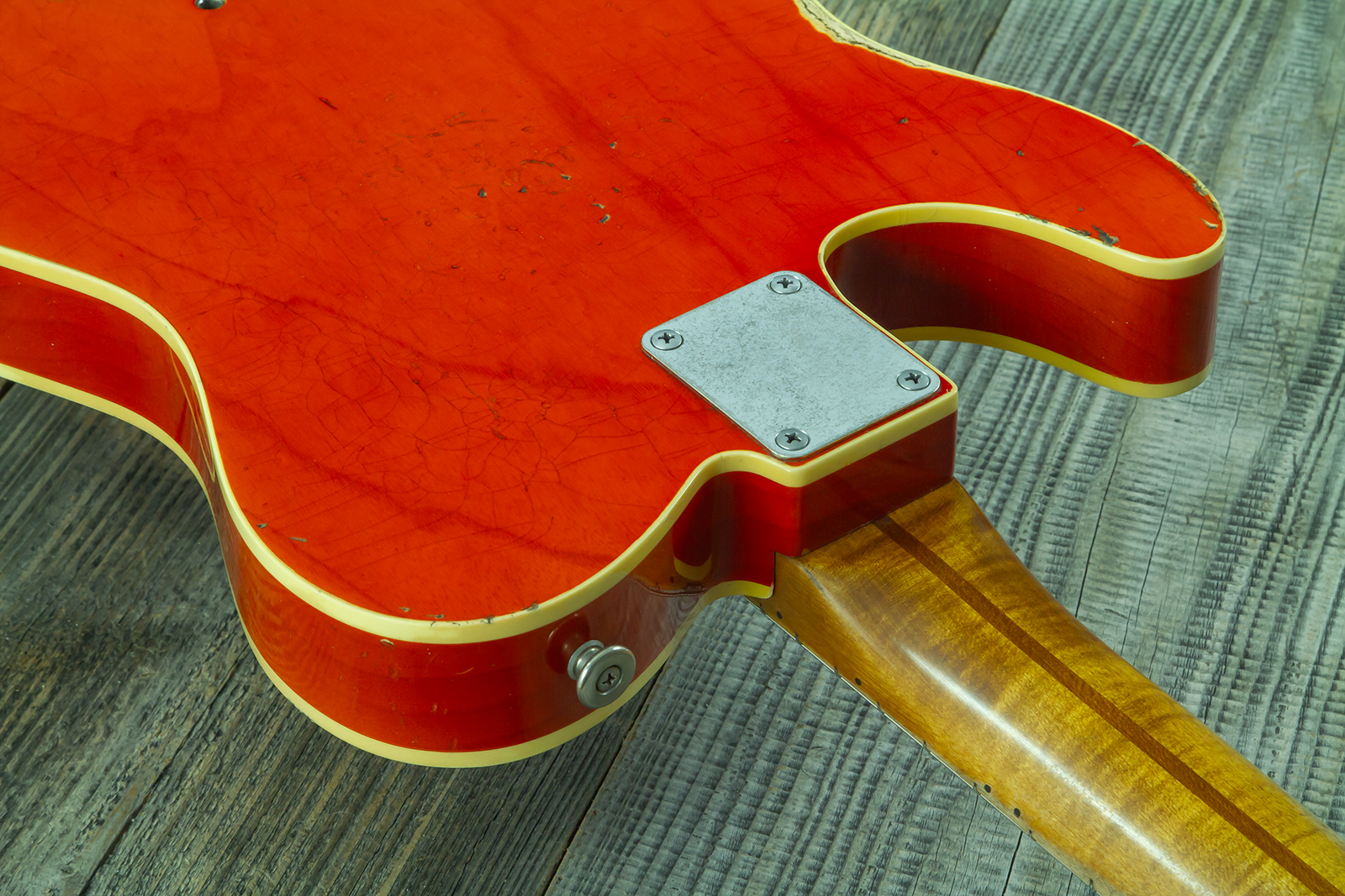Haar Guitars Trad T Custom 2s P90 Lindy Fralin Mn Ht #43488 - Orange See Through - Televorm elektrische gitaar - Variation 12