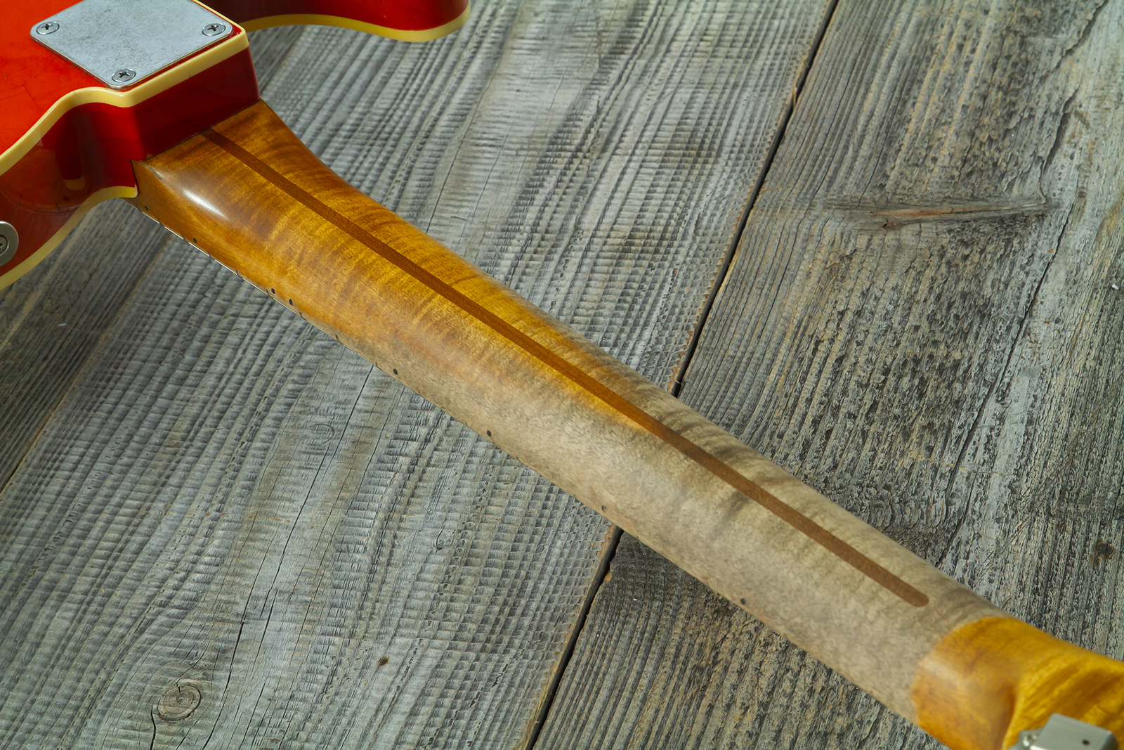 Haar Guitars Trad T Custom 2s P90 Lindy Fralin Mn Ht #43488 - Orange See Through - Televorm elektrische gitaar - Variation 13