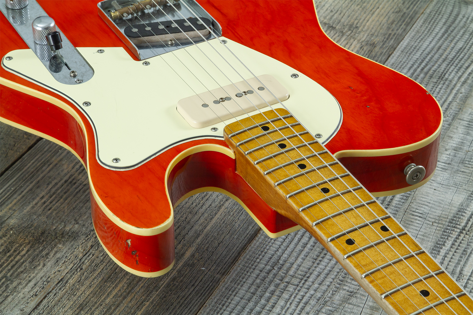 Haar Guitars Trad T Custom 2s P90 Lindy Fralin Mn Ht #43488 - Orange See Through - Televorm elektrische gitaar - Variation 7