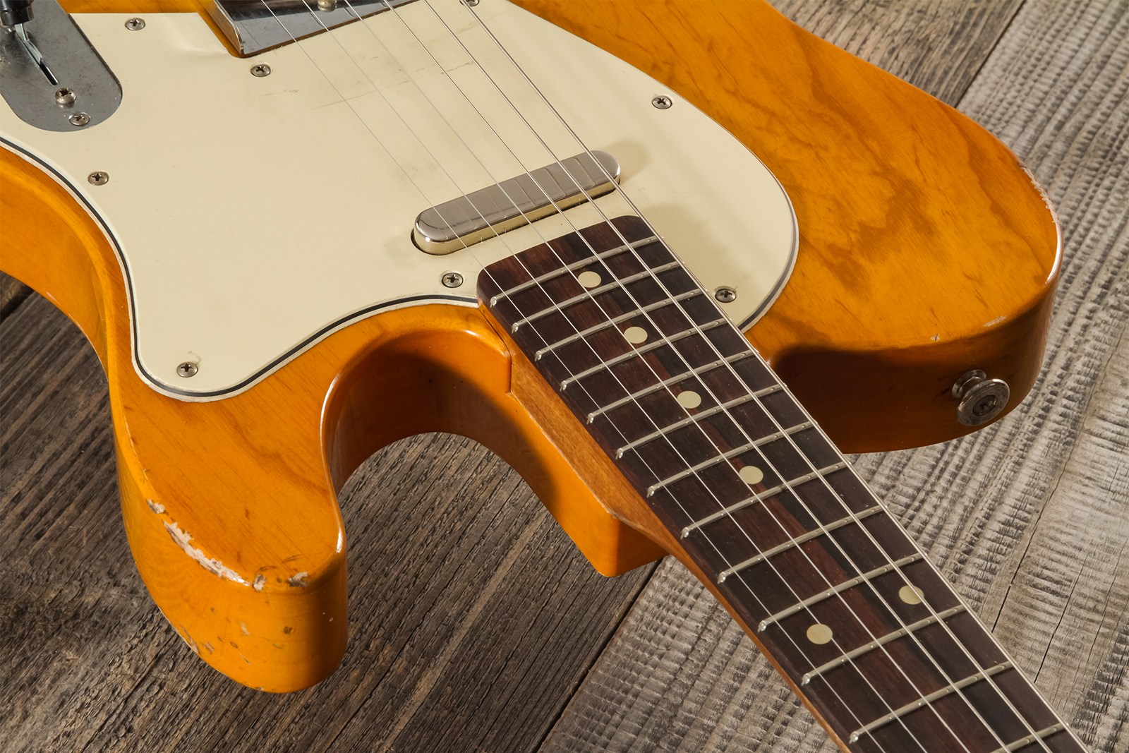 Haar Guitars Trad T Thinline 2s Lindy Fralin Ht Rw #42269 - Aged Orange Antique - Televorm elektrische gitaar - Variation 5