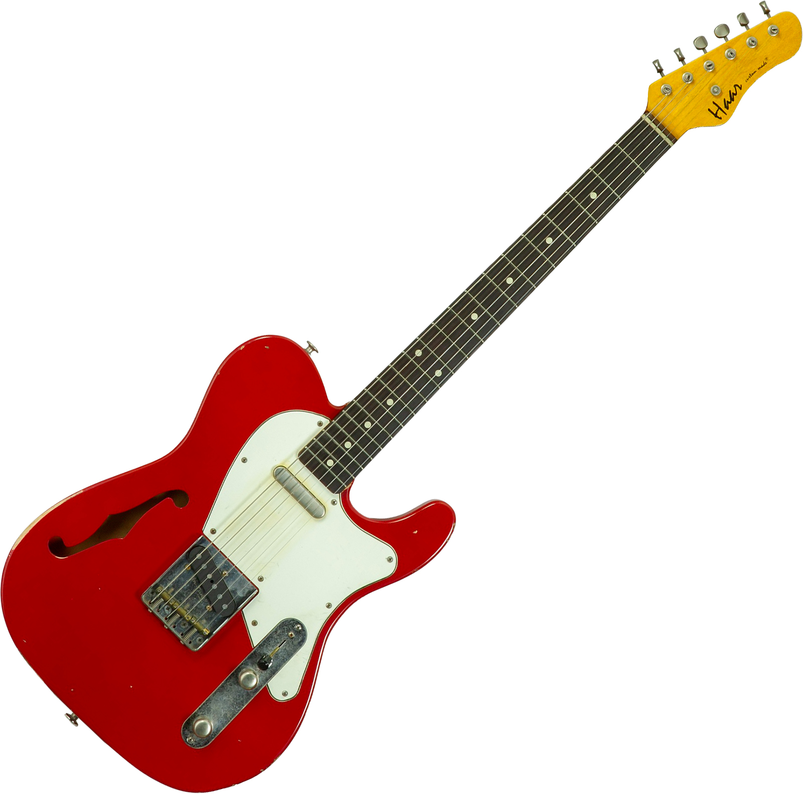 Haar Guitars Trad T Thinline 2s Lindy Fralin Rw #43661 - Aged Old Red - Televorm elektrische gitaar - Variation 1