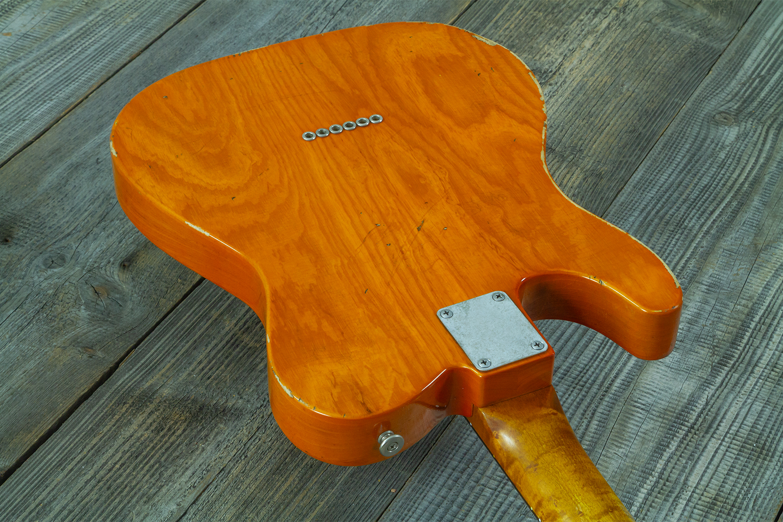 Haar Guitars Trad T Thinline 2s Lindy Fralin Rw #43673 - Aged Orange See Through - Televorm elektrische gitaar - Variation 9