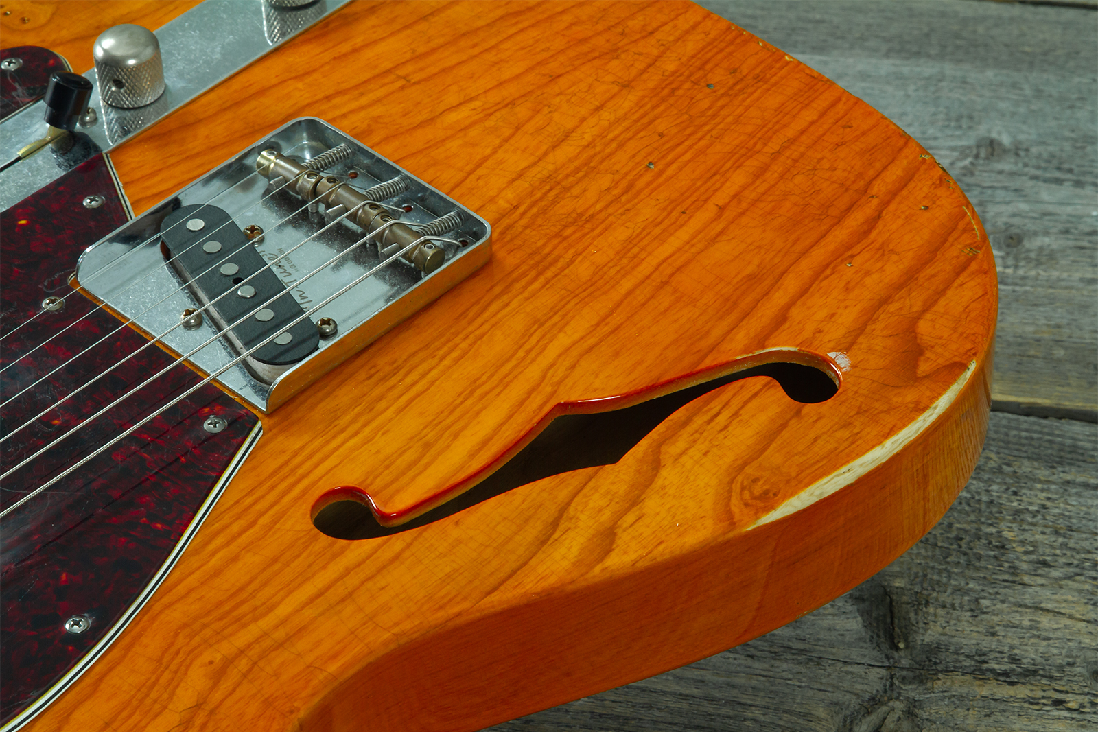 Haar Guitars Trad T Thinline 2s Lindy Fralin Rw #43673 - Aged Orange See Through - Televorm elektrische gitaar - Variation 4
