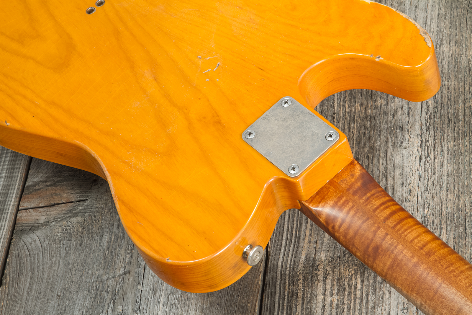 Haar Guitars Trad T Thinline Sh Tv Jones / Lindy Fralin Ht Mn #42270 - Aged Orange Antique - Televorm elektrische gitaar - Variation 9