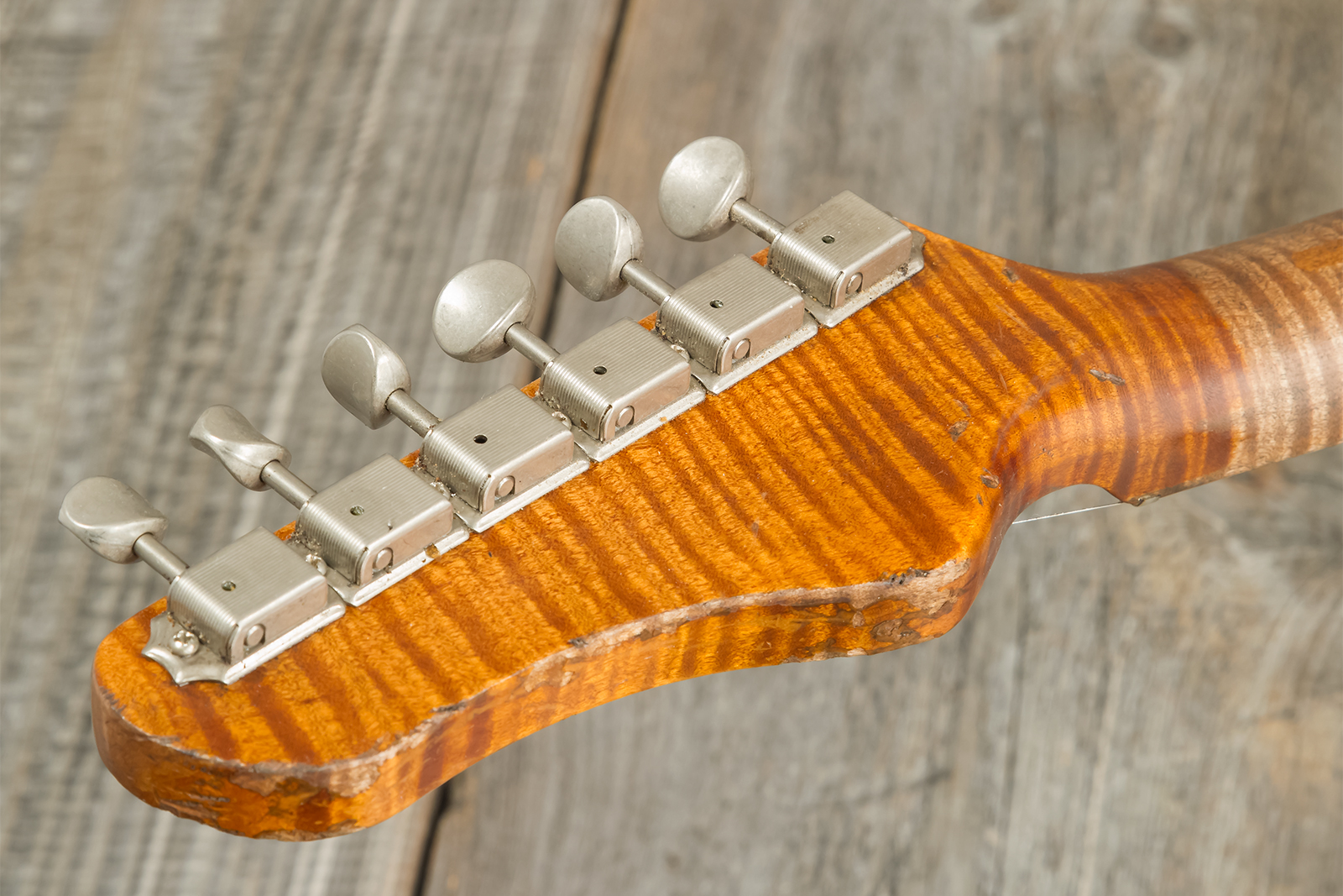 Haar Guitars Trad T Thinline Sh Tv Jones / Lindy Fralin Ht Mn #42270 - Aged Orange Antique - Televorm elektrische gitaar - Variation 11