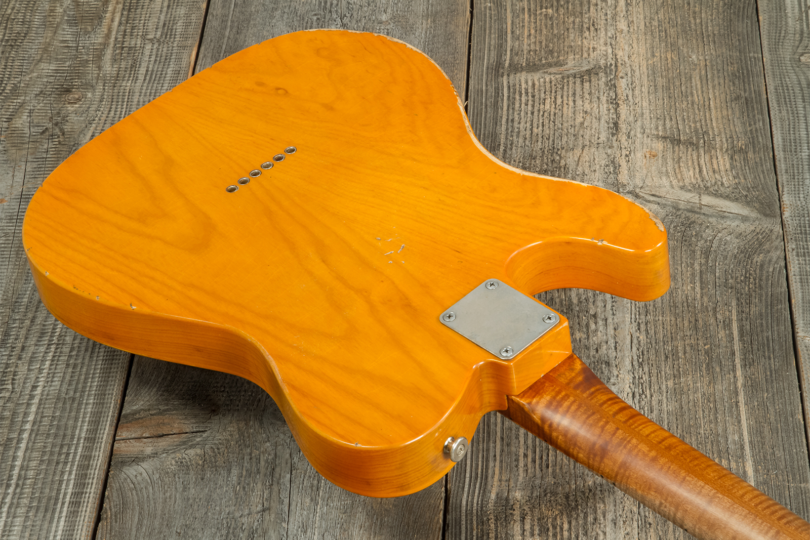 Haar Guitars Trad T Thinline Sh Tv Jones / Lindy Fralin Ht Mn #42270 - Aged Orange Antique - Televorm elektrische gitaar - Variation 7