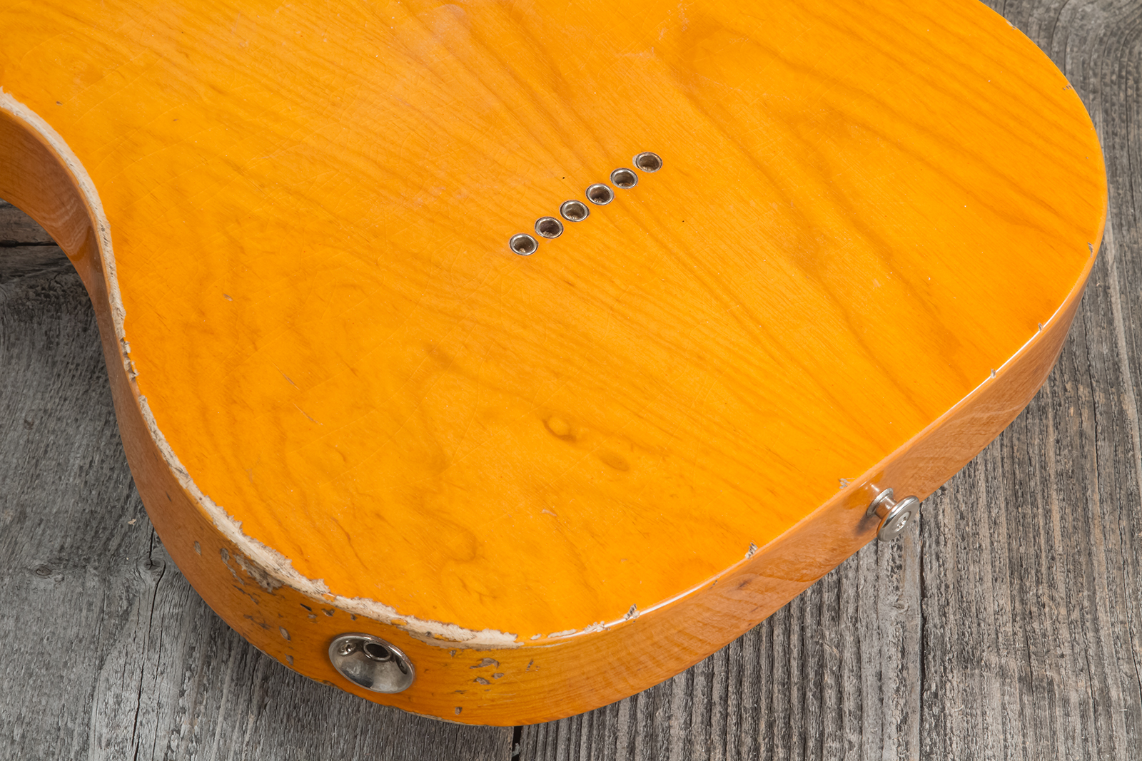 Haar Guitars Trad T Thinline Sh Tv Jones / Lindy Fralin Ht Mn #42270 - Aged Orange Antique - Televorm elektrische gitaar - Variation 8
