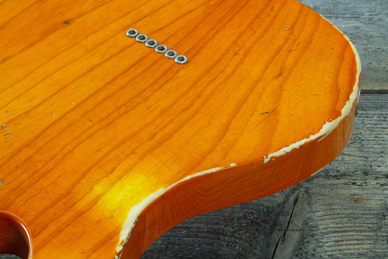 Haar Guitars Trad T Thinline Sh Tv Jones / Lindy Fralin Mn #43674 - Aged Orange See Through - Televorm elektrische gitaar - Variation 9