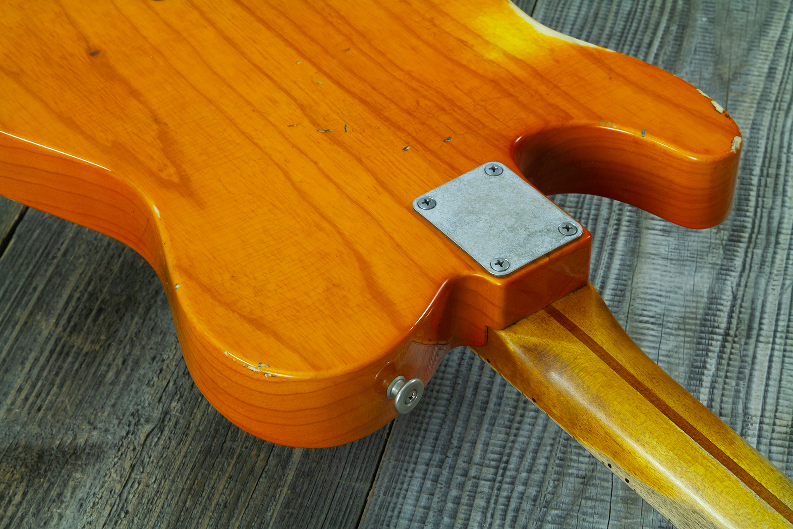 Haar Guitars Trad T Thinline Sh Tv Jones / Lindy Fralin Mn #43674 - Aged Orange See Through - Televorm elektrische gitaar - Variation 10