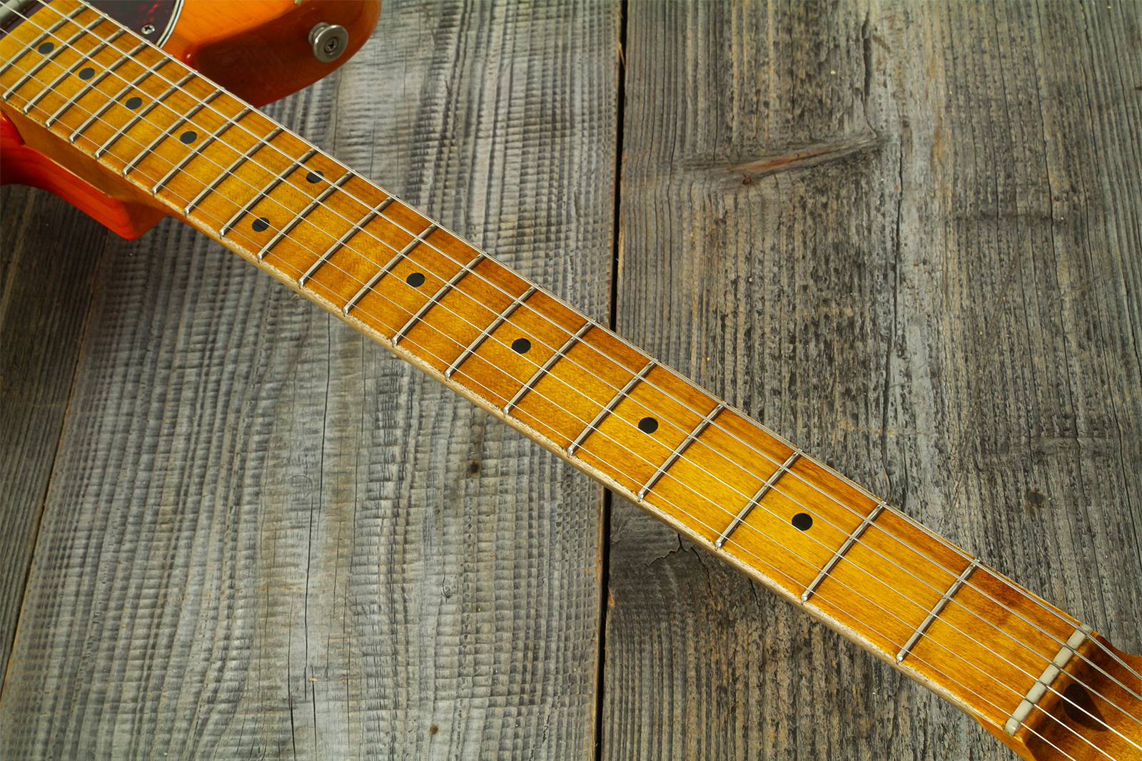 Haar Guitars Trad T Thinline Sh Tv Jones / Lindy Fralin Mn #43674 - Aged Orange See Through - Televorm elektrische gitaar - Variation 6