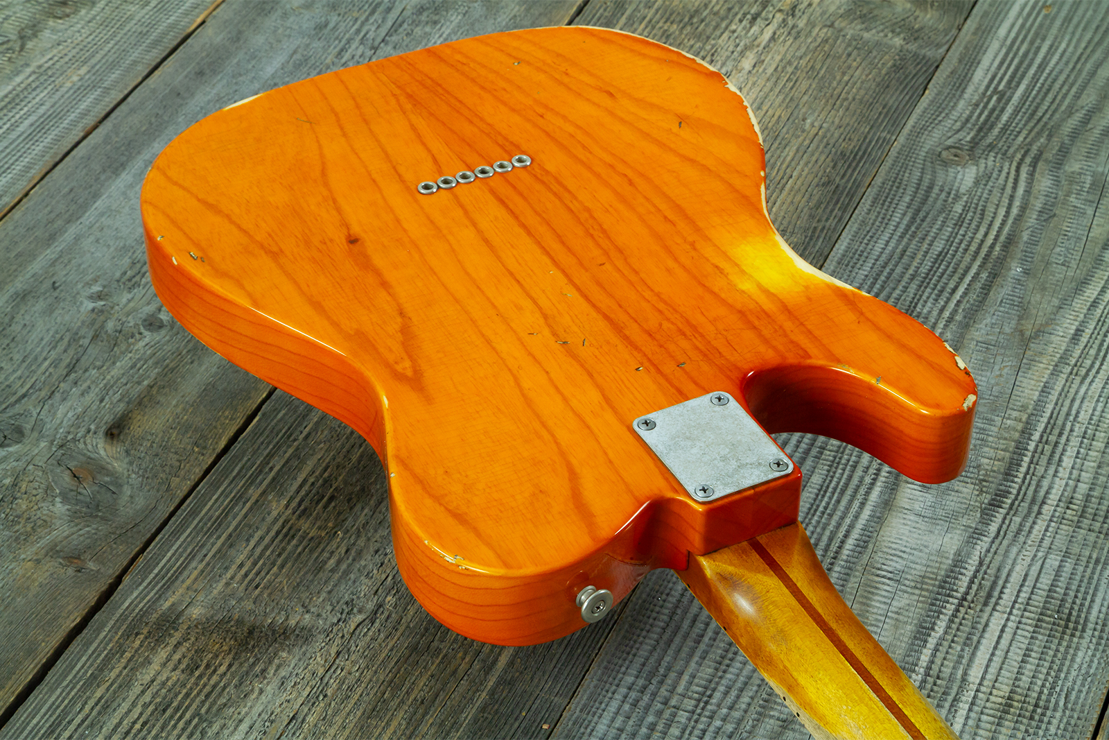 Haar Guitars Trad T Thinline Sh Tv Jones / Lindy Fralin Mn #43674 - Aged Orange See Through - Televorm elektrische gitaar - Variation 8