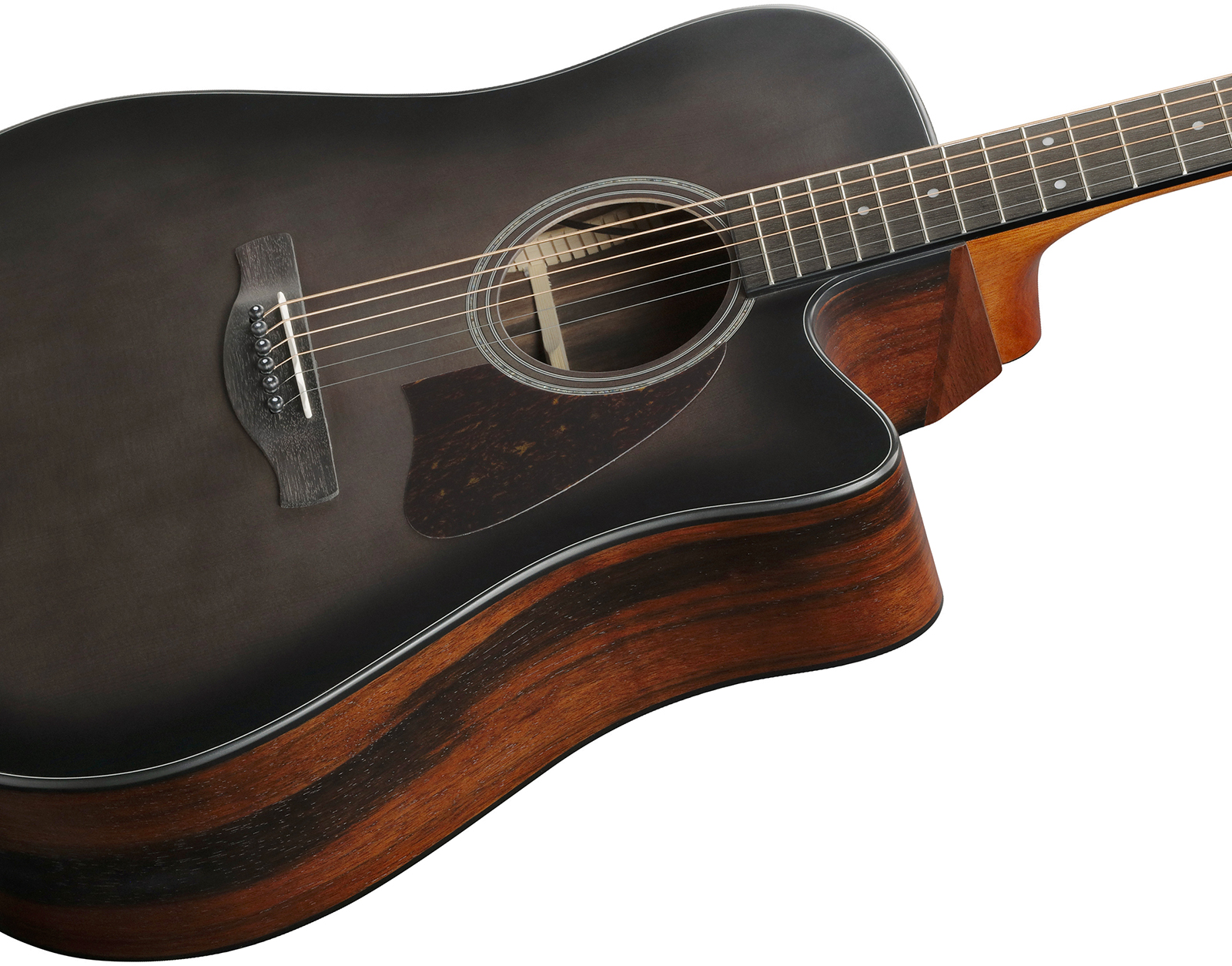 Ibanez Aad70ce Tbn Advanced Dreadnought Cw Epicea Ebene Pur - Transparent Charcoal Burst - Folk gitaar - Variation 3