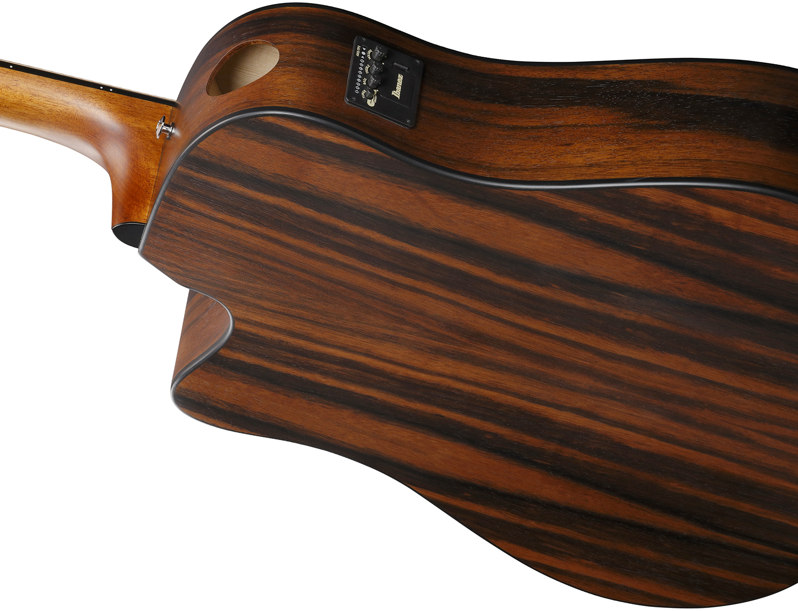 Ibanez Aad70ce Tbn Advanced Dreadnought Cw Epicea Ebene Pur - Transparent Charcoal Burst - Folk gitaar - Variation 5