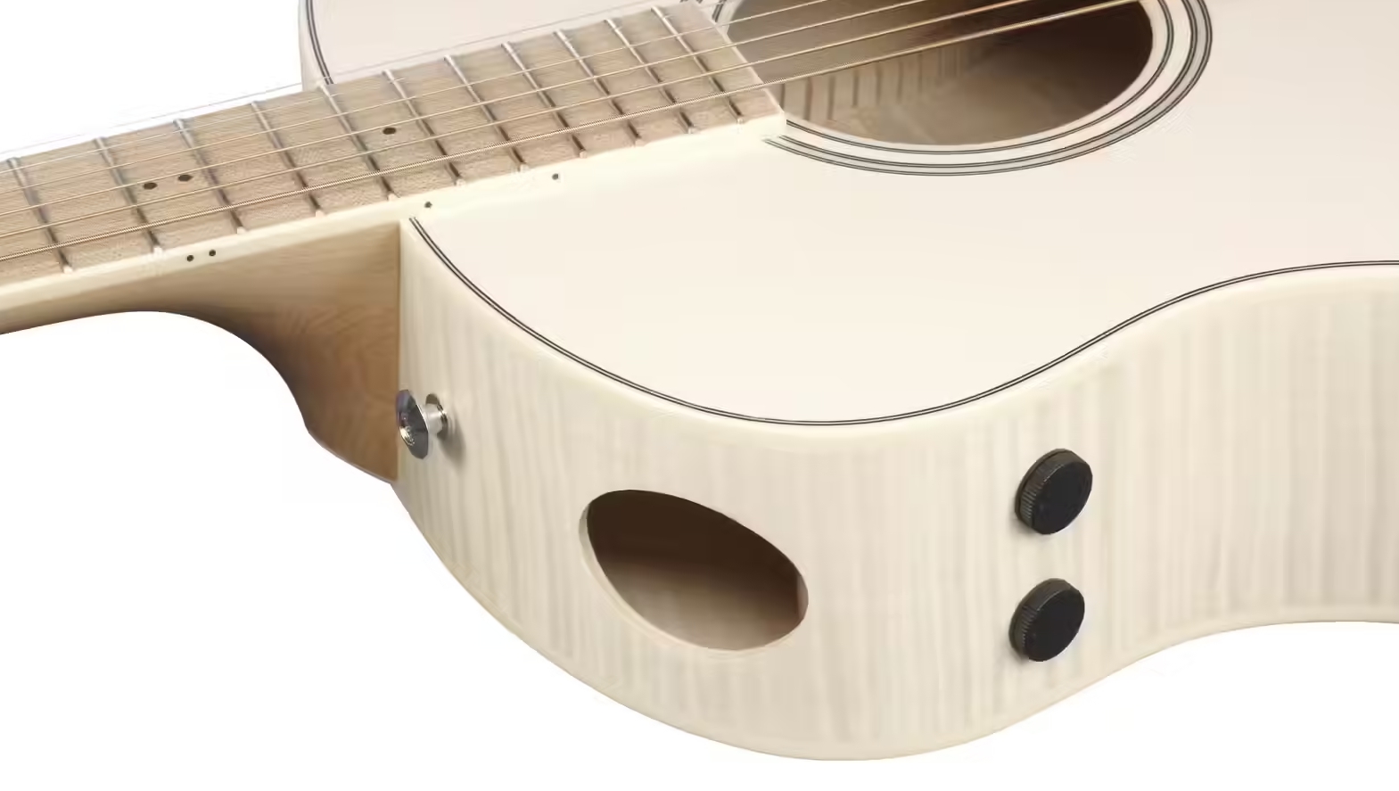 Ibanez Aam370e Oaw Advanced Auditorium Epicea Erable Mn - Open Pore Antique White - Folk gitaar - Variation 3