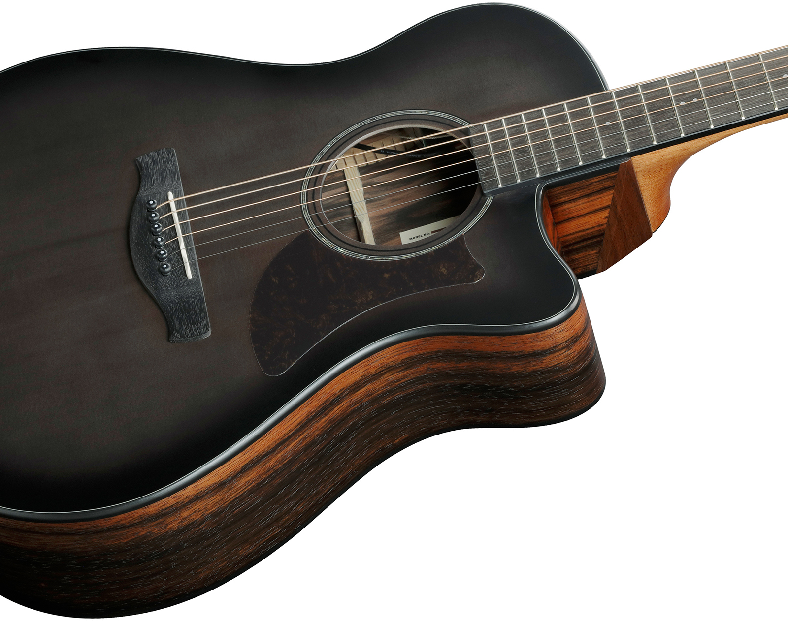 Ibanez Aam70ce Tbn Advanced Auditorium Cw Epicea Ebene Pur - Transparent Charcoal Burst - Folk gitaar - Variation 3