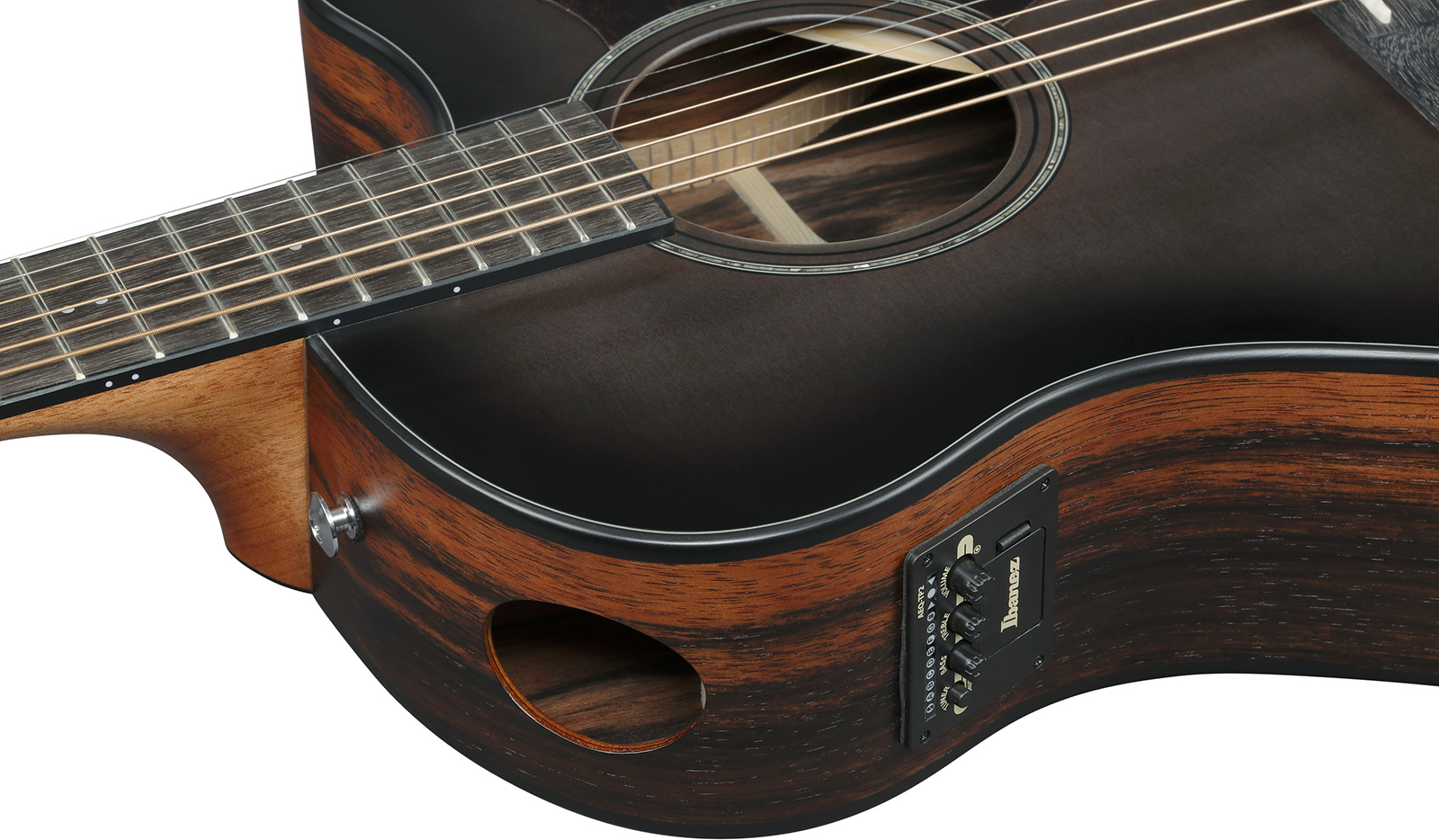 Ibanez Aam70ce Tbn Advanced Auditorium Cw Epicea Ebene Pur - Transparent Charcoal Burst - Folk gitaar - Variation 4