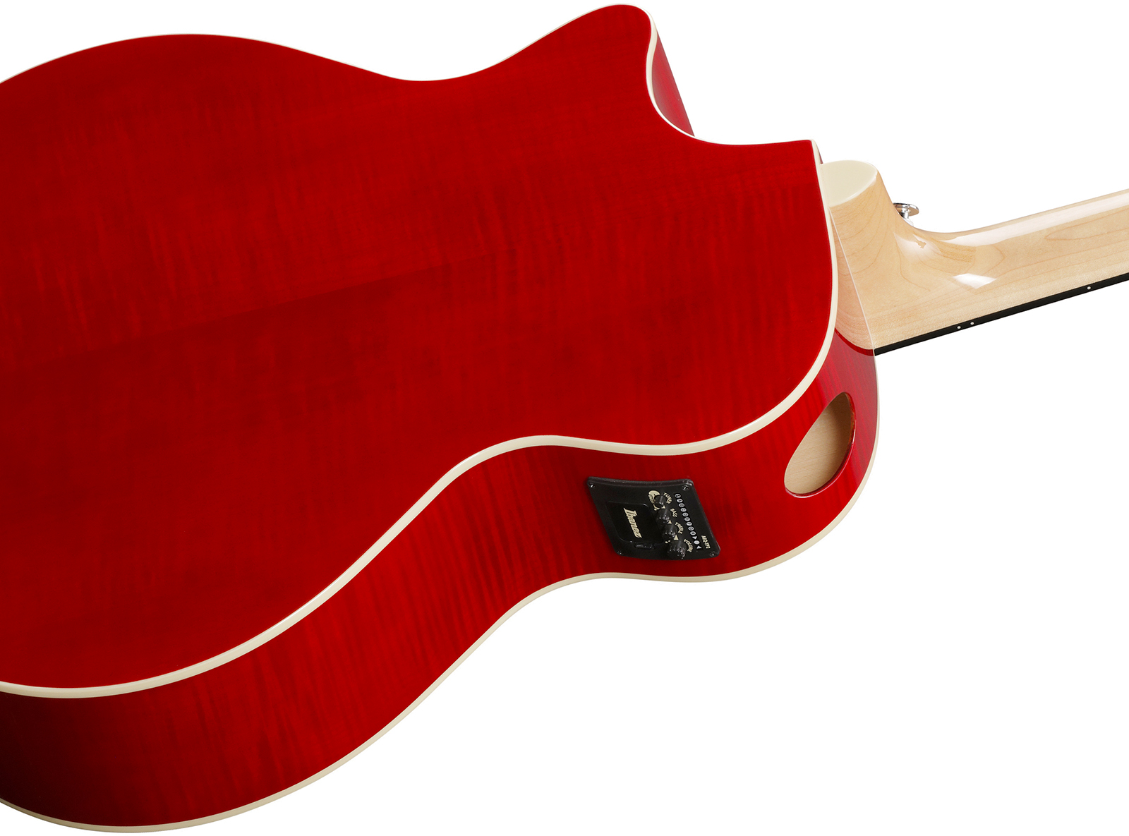 Ibanez Ae170 Ntr Concert Thinline Cw Epicea Erable Ova - Natural Top, Transparent Red Back - Folk gitaar - Variation 5