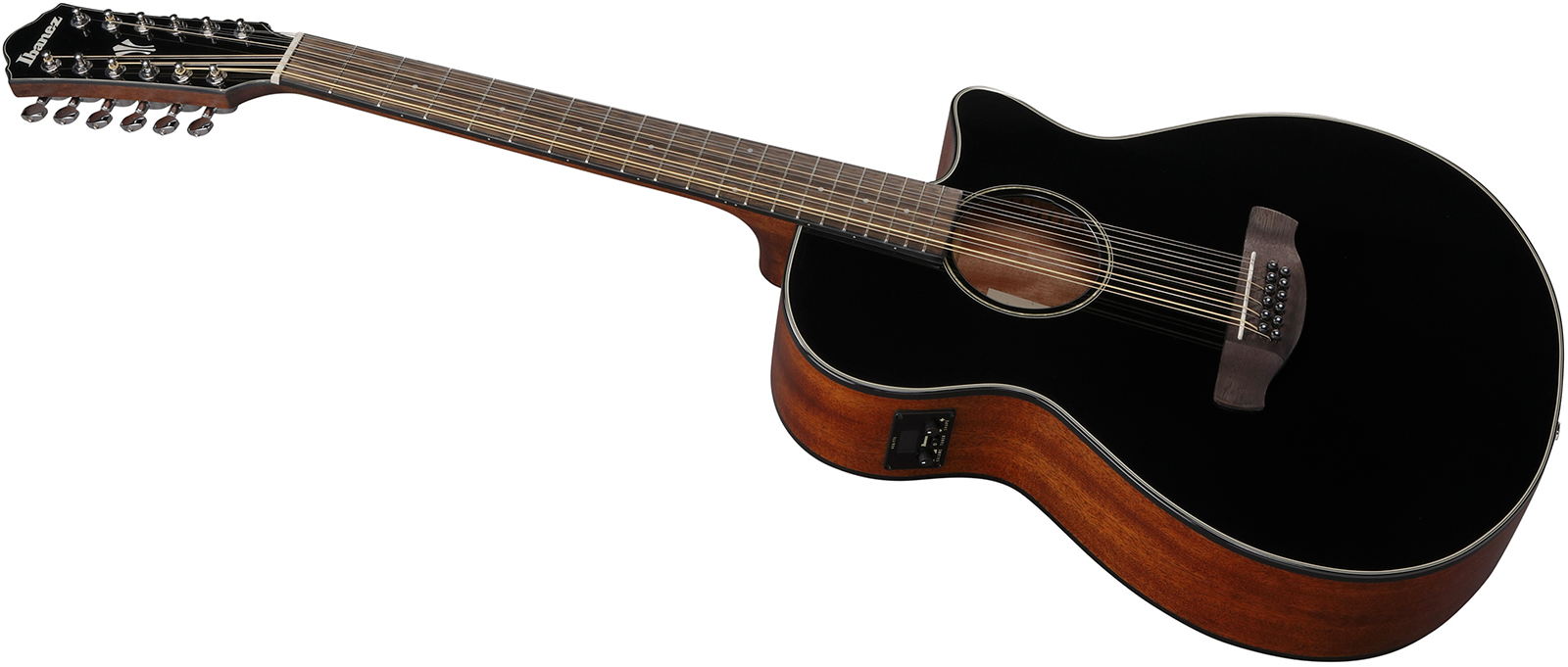 Ibanez Aeg5012 Bkh Concert 12c Epicea Okoume Lau - Black - Folk gitaar - Variation 2