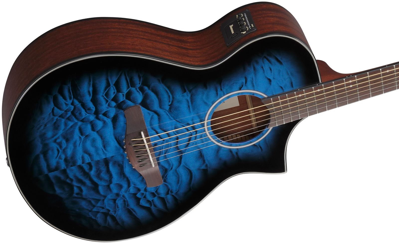 Ibanez Aewc16qa Tlh Grand Concert Cw Tilleul Sapele Rw - Transparent Blue Sunburst - Folk gitaar - Variation 2